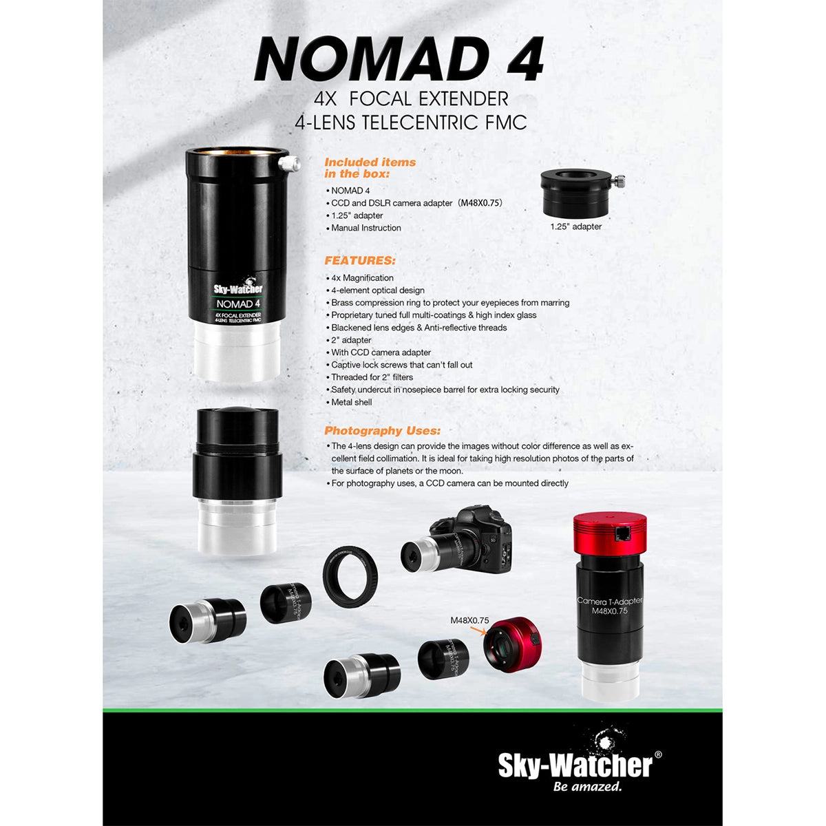 Barlow Skywatcher Nomad 4x APO - 50.8mm