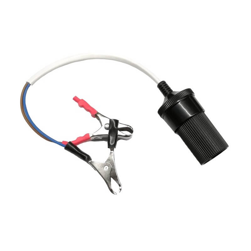 Cablu de tensiune cu clesti si adaptor bricheta auto image 1