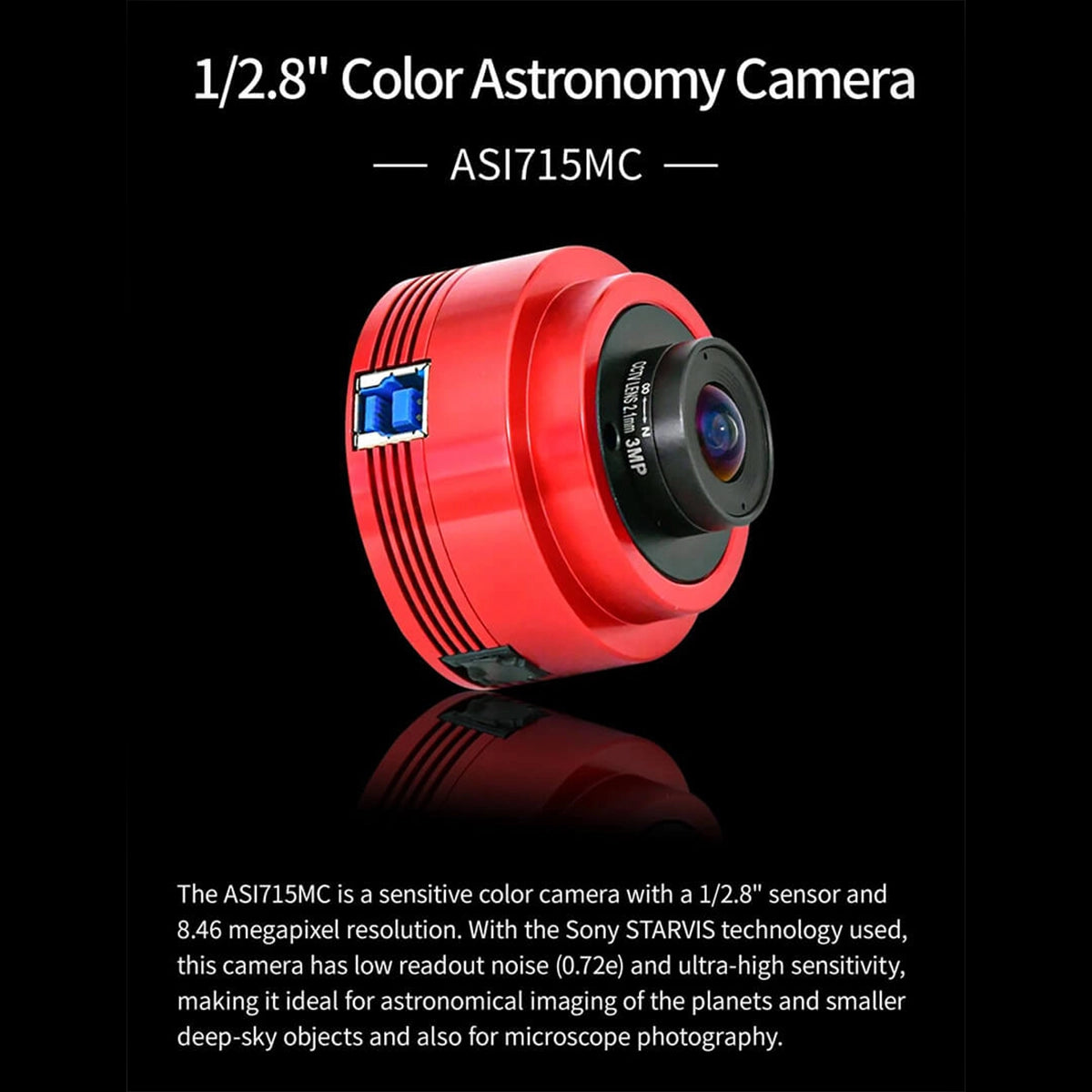 Camera CCD ZWO ASI 715MC colorat USB3