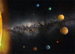 Cărți poștale 3D Earth, Moon și Sun