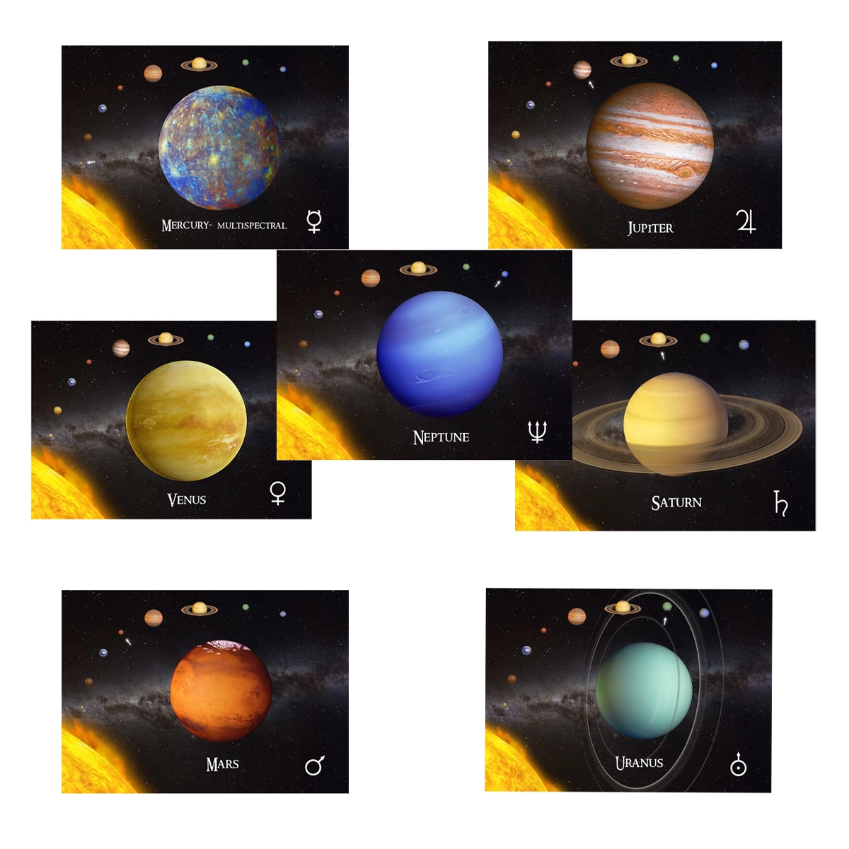 Cărți poștale cu planete 3D