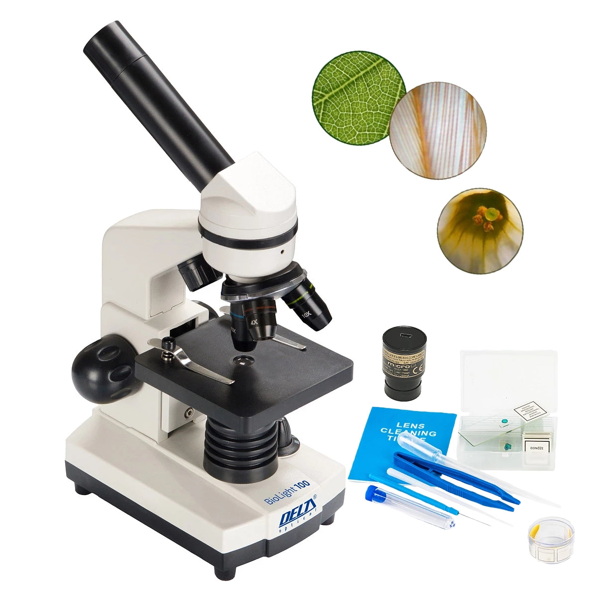 Set microscop biologic pentru copii si elevi BioLight 100 Alb (40-400x)