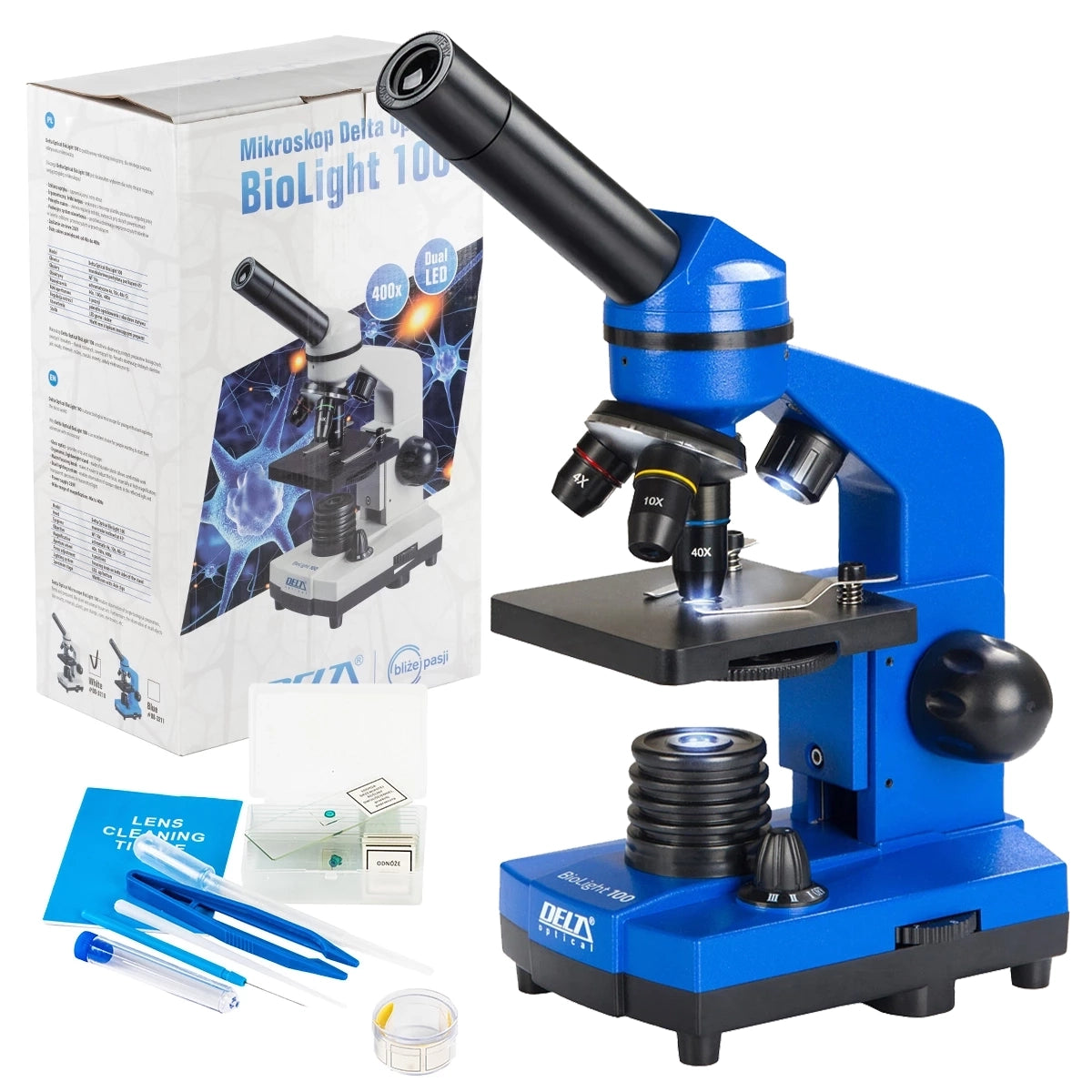 Microscop biologic pentru elevi BioLight 100 Azure (40-400x)