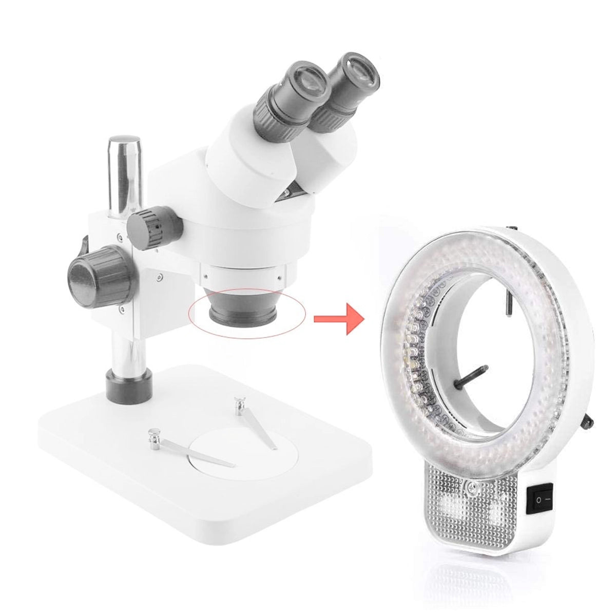 Inel iluminator LED 144a pentru microscoape stereo