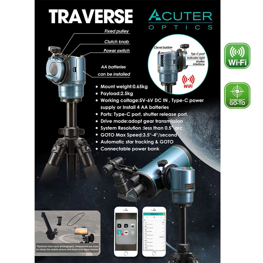 Montura Acuter azimutala Traverse GoTo WIFI