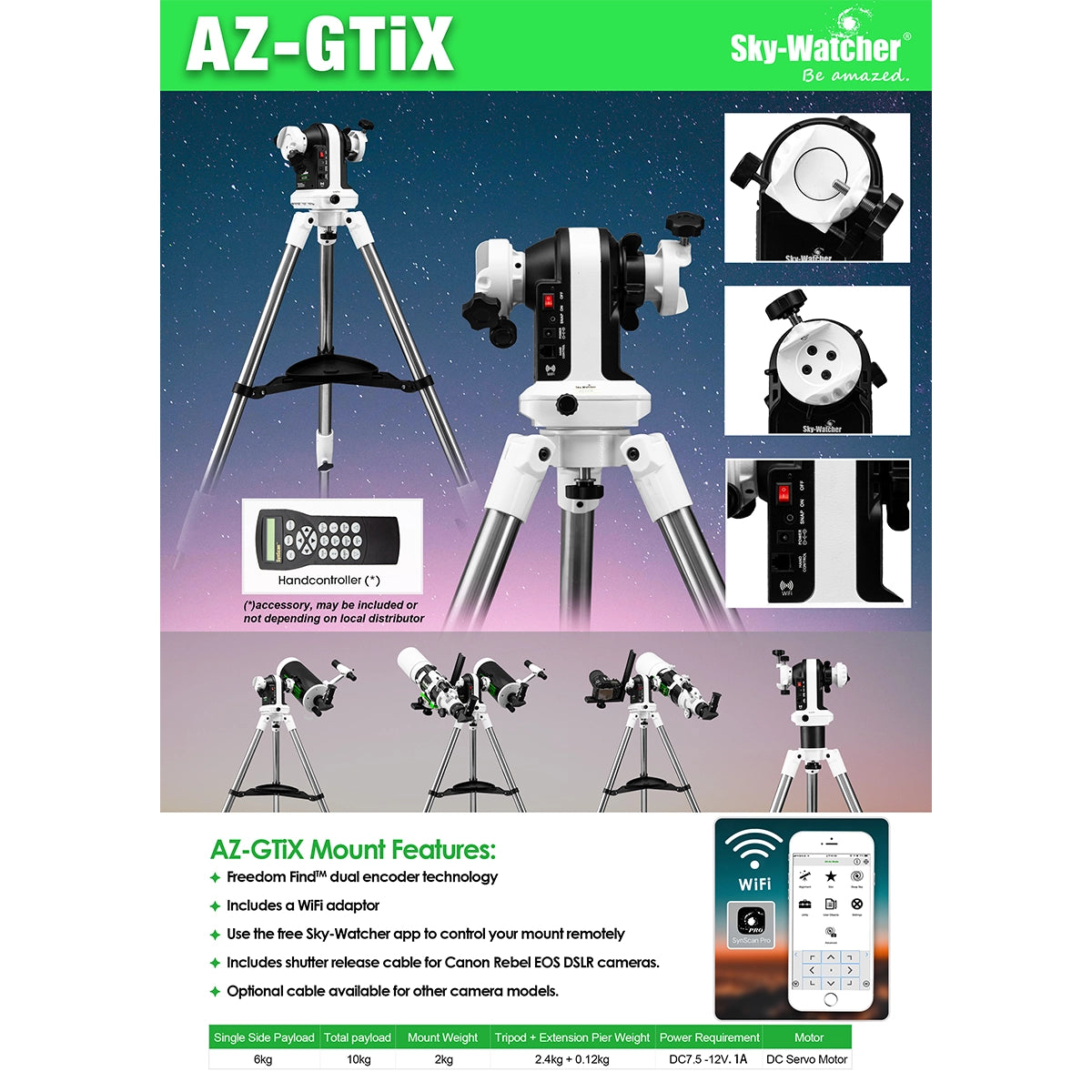 Montura Skywatcher azimutala Mini AZ GTiX WiFi