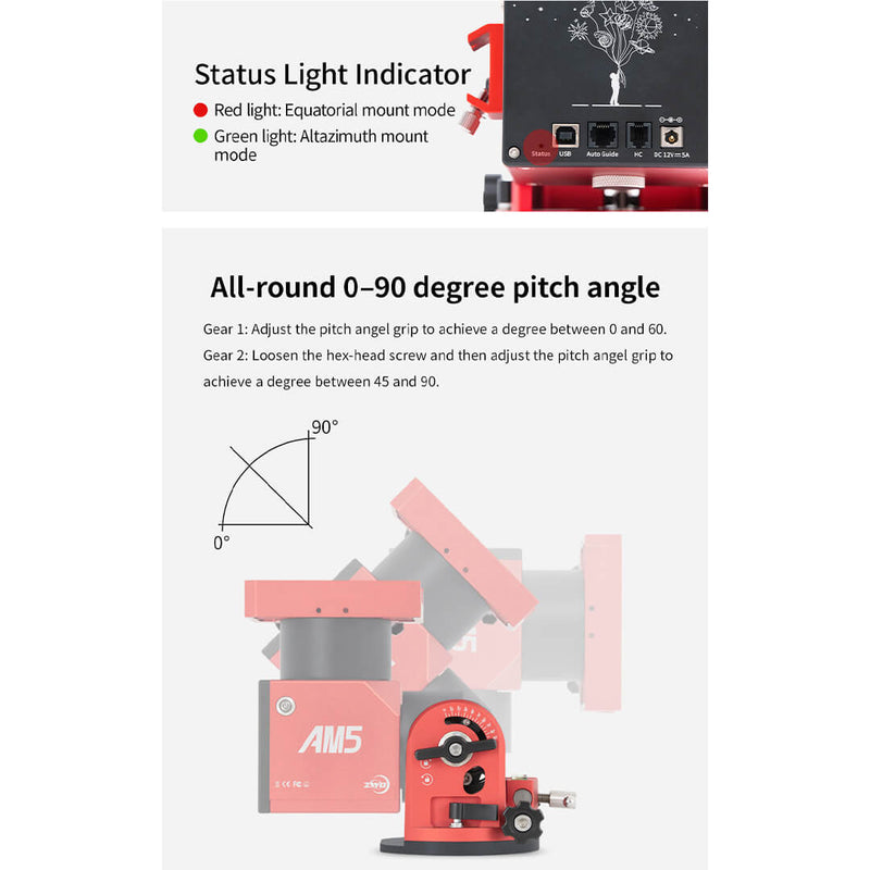 Montura ecuatoriala ZWO AM5 Harmonic - GoTo travel