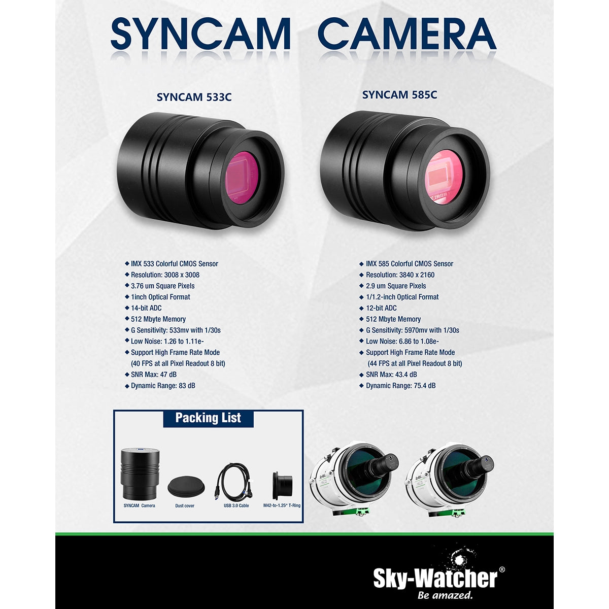 Camera CCD SkyWatcher Syncam 8.3 MP colorat USB3
