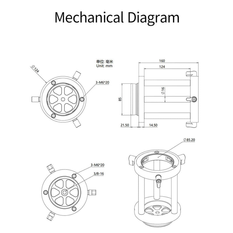 Extensie trepied ZWO pentru montura AM3 si AM5