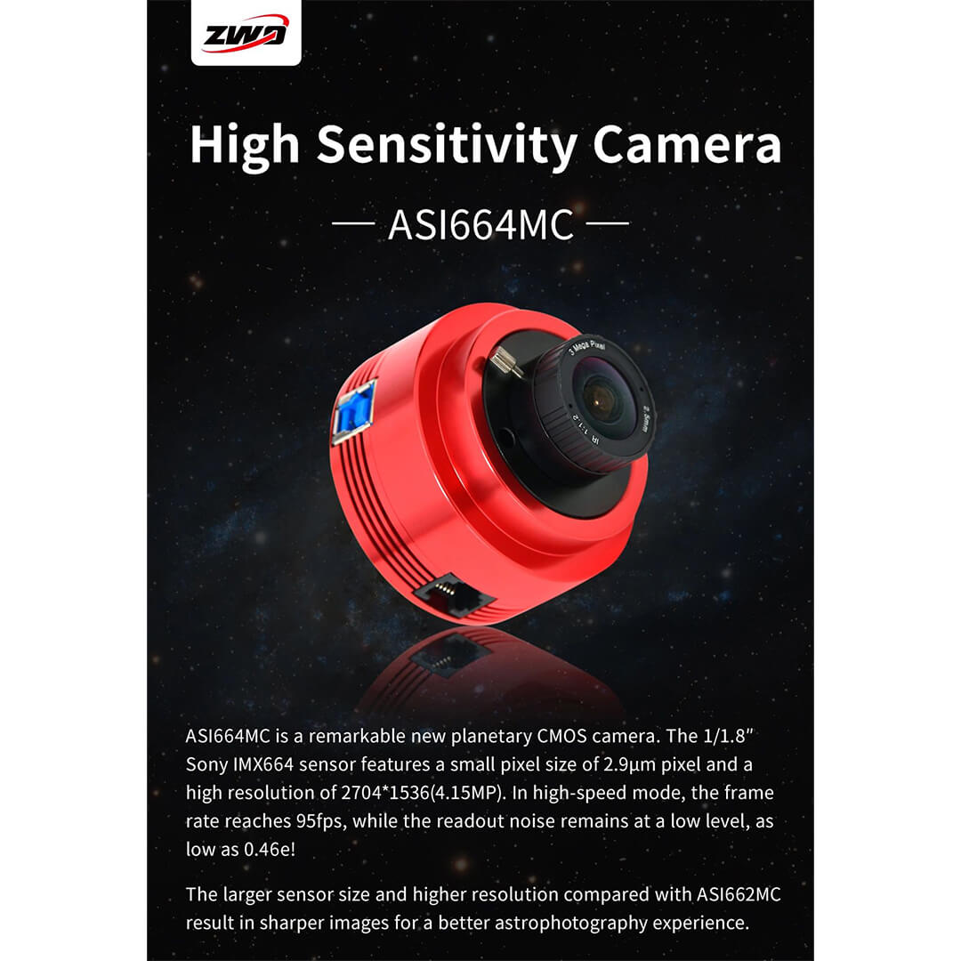 Camera CCD ZWO ASI 664MC colorat USB3