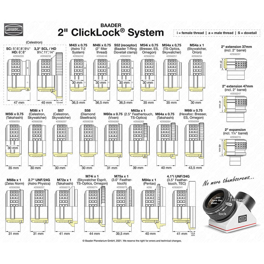Extensie 2" ClickLock 1.25"/T-2i Baader Planetarium image 2