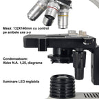 Microscop biologic binocular BIM-105B (40x - 1000x) cu LED image 3