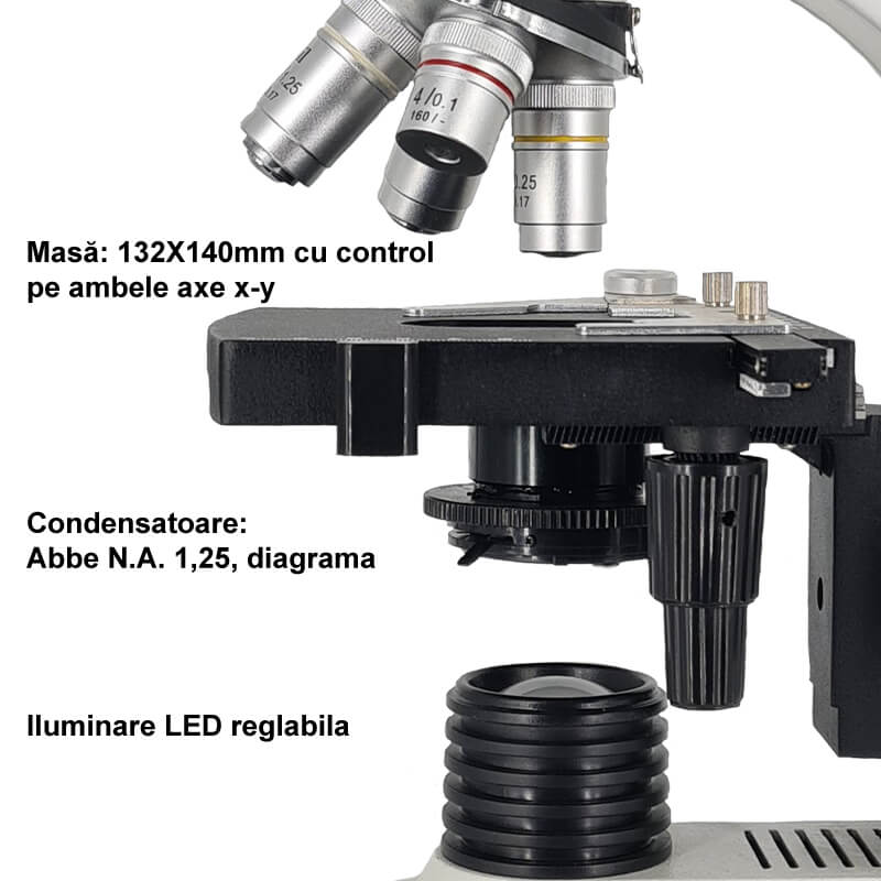 Microscop biologic binocular BIM-105B (40x - 1000x) cu LED image 3