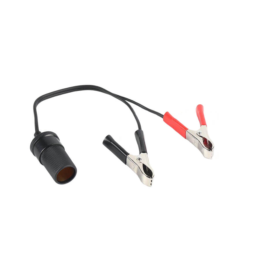 Cablu de tensiune cu clesti si adaptor bricheta auto image 2