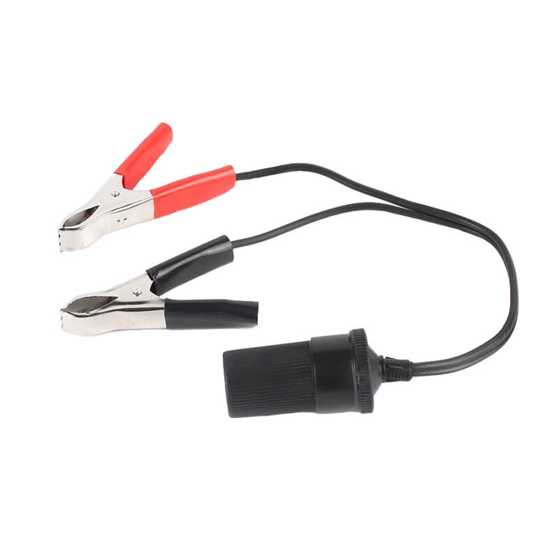 Cablu de tensiune cu clesti si adaptor bricheta auto image 3